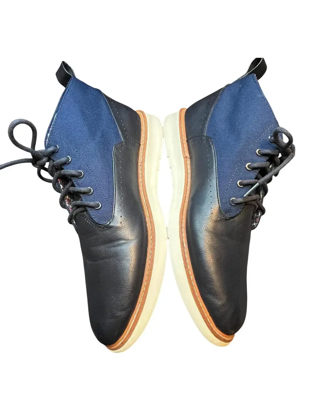 Ben Sherman Navy Mixed Media Chukka Boots Mod Indie Dark Academia Preppy 10
